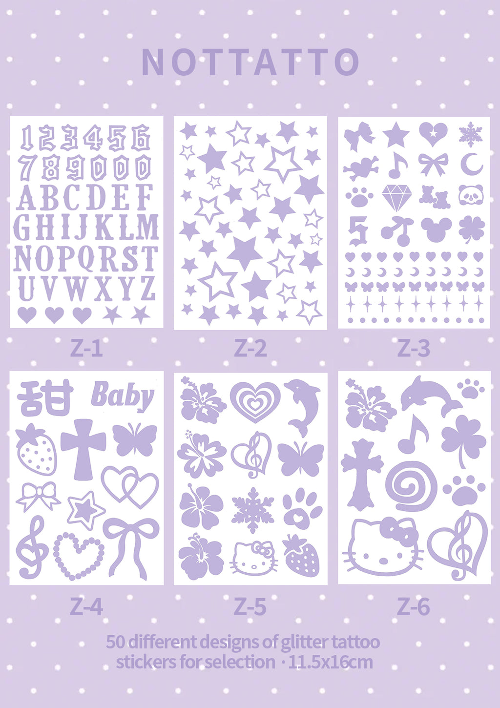 Self-Choice DIY Glitter Tattoos Temporary Tattoo Stickers