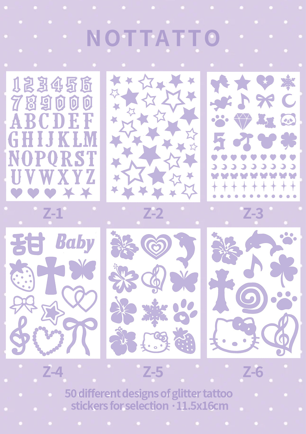 Self-Choice DIY Glitter Tattoos Temporary Tattoo Stickers