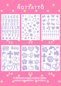 54 Glitter Tattoo Stickers DIY Glitter for Island Vacation Old Fashioned Y2K Stickers