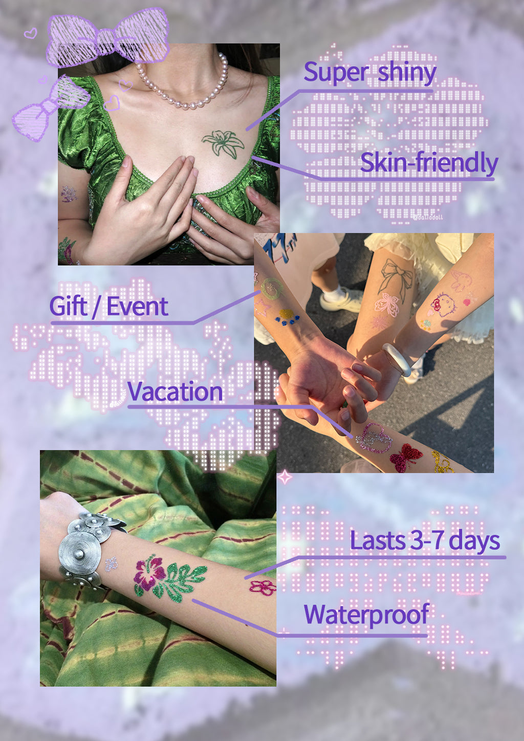 10 Sheets Set DIY Glitter Tattoos-series
