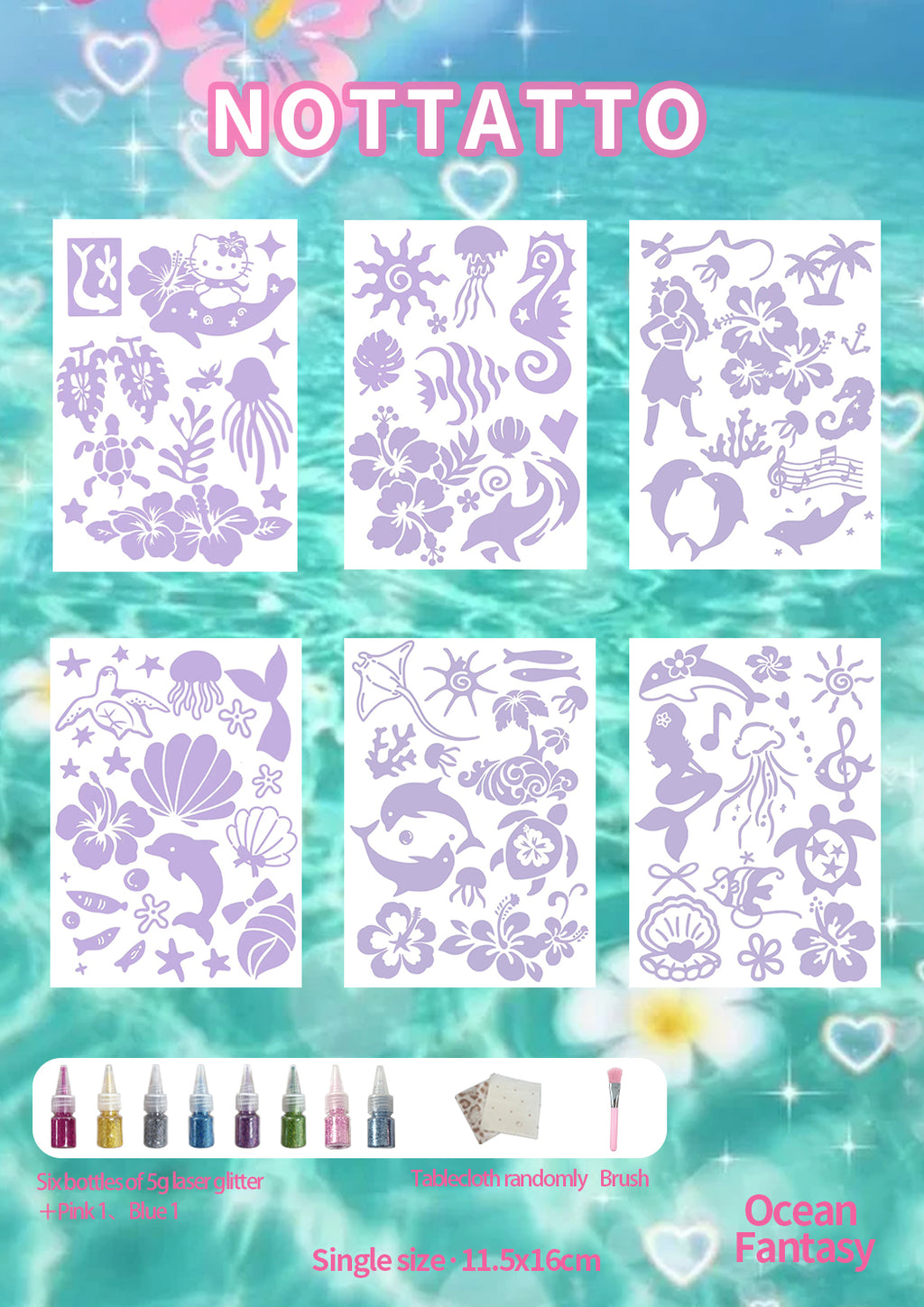 Ocean Fantasy  DIY Glitter Tattoos