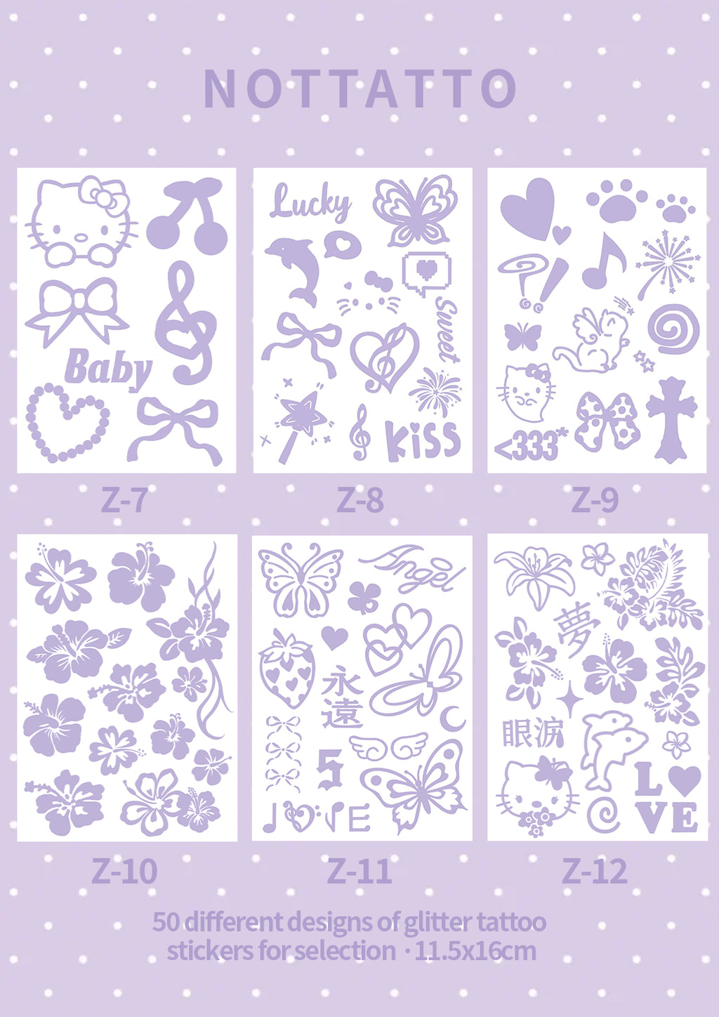 Self-Choice DIY Glitter Tattoos Temporary Tattoo Stickers