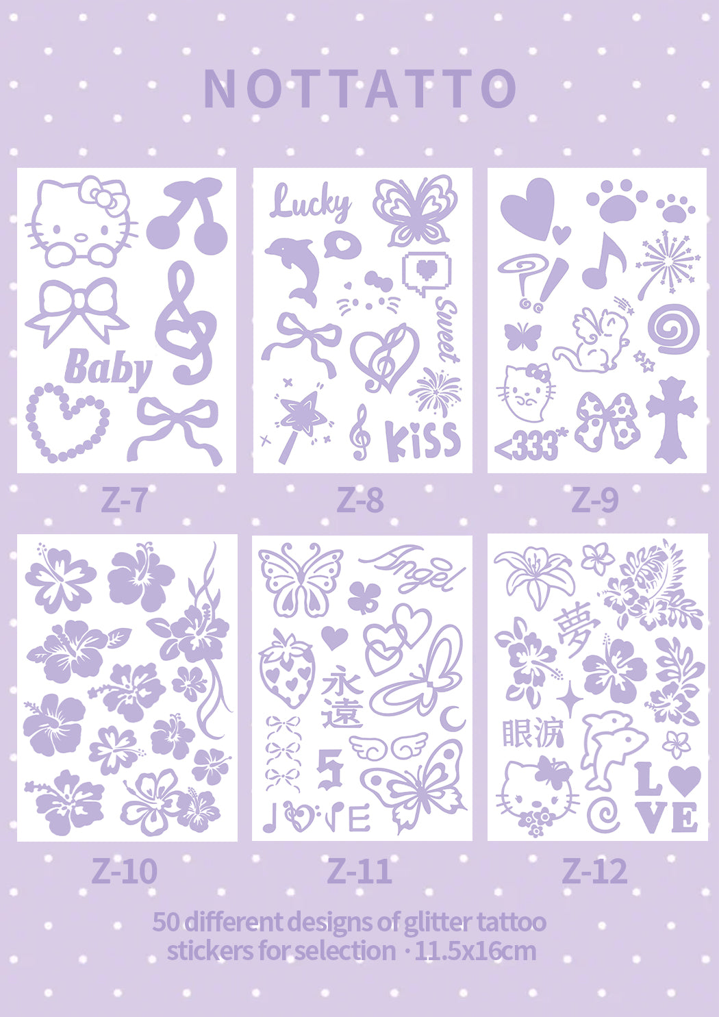 Self-Choice DIY Glitter Tattoos Temporary Tattoo Stickers