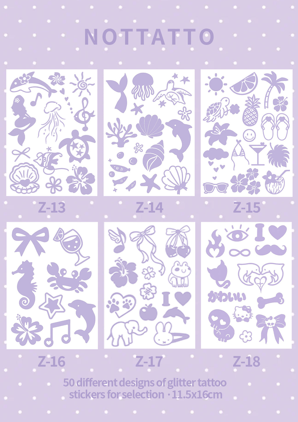 Self-Choice DIY Glitter Tattoos Temporary Tattoo Stickers
