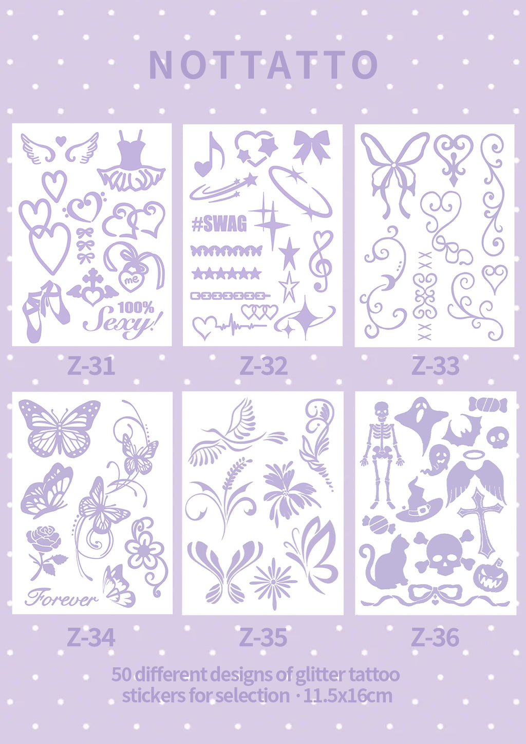 Self-Choice DIY Glitter Tattoos Temporary Tattoo Stickers