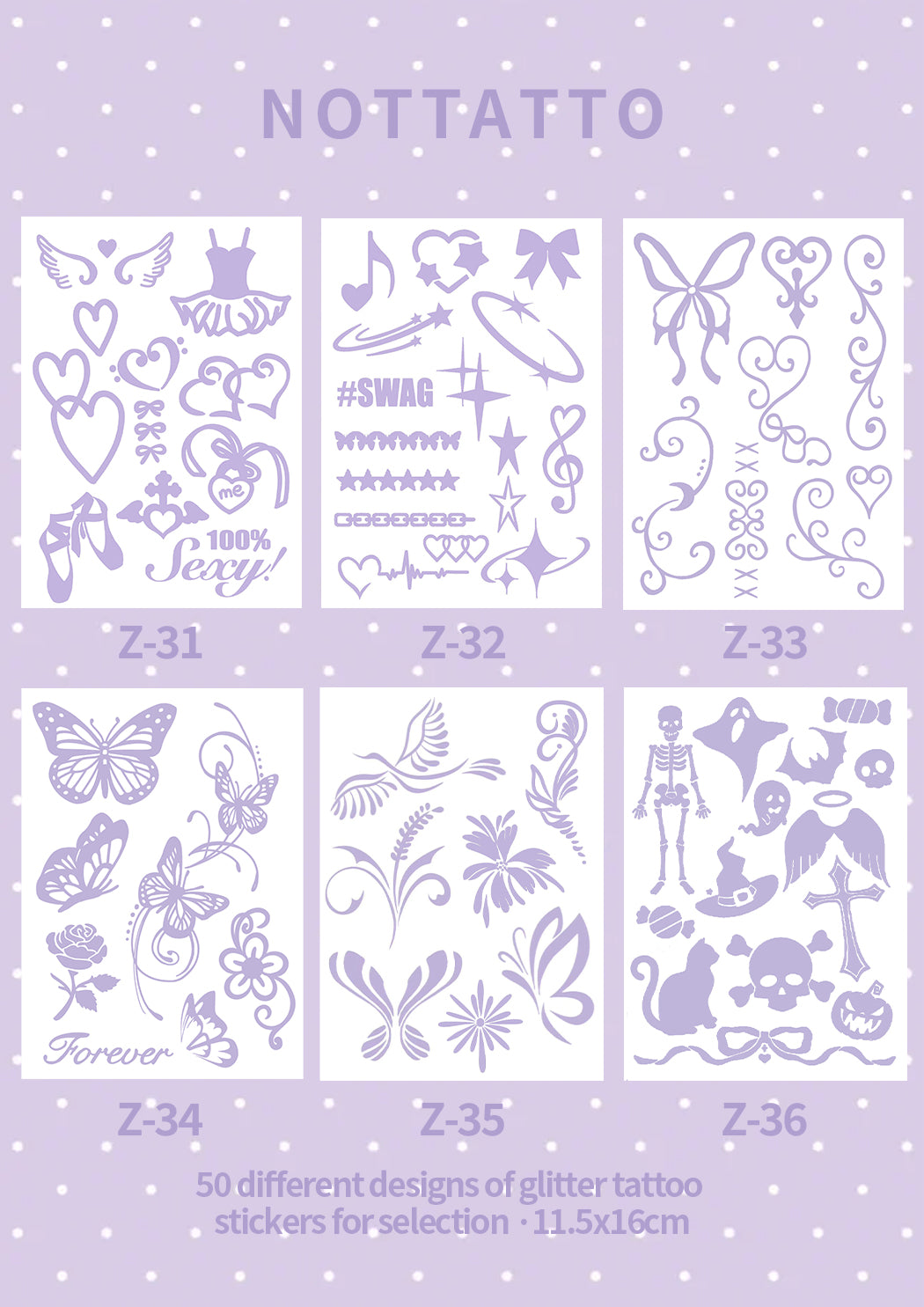 Self-Choice DIY Glitter Tattoos Temporary Tattoo Stickers