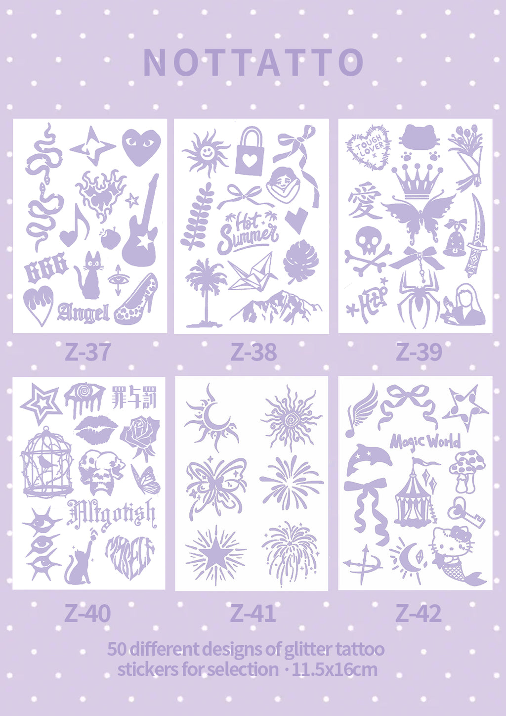 Self-Choice DIY Glitter Tattoos Temporary Tattoo Stickers