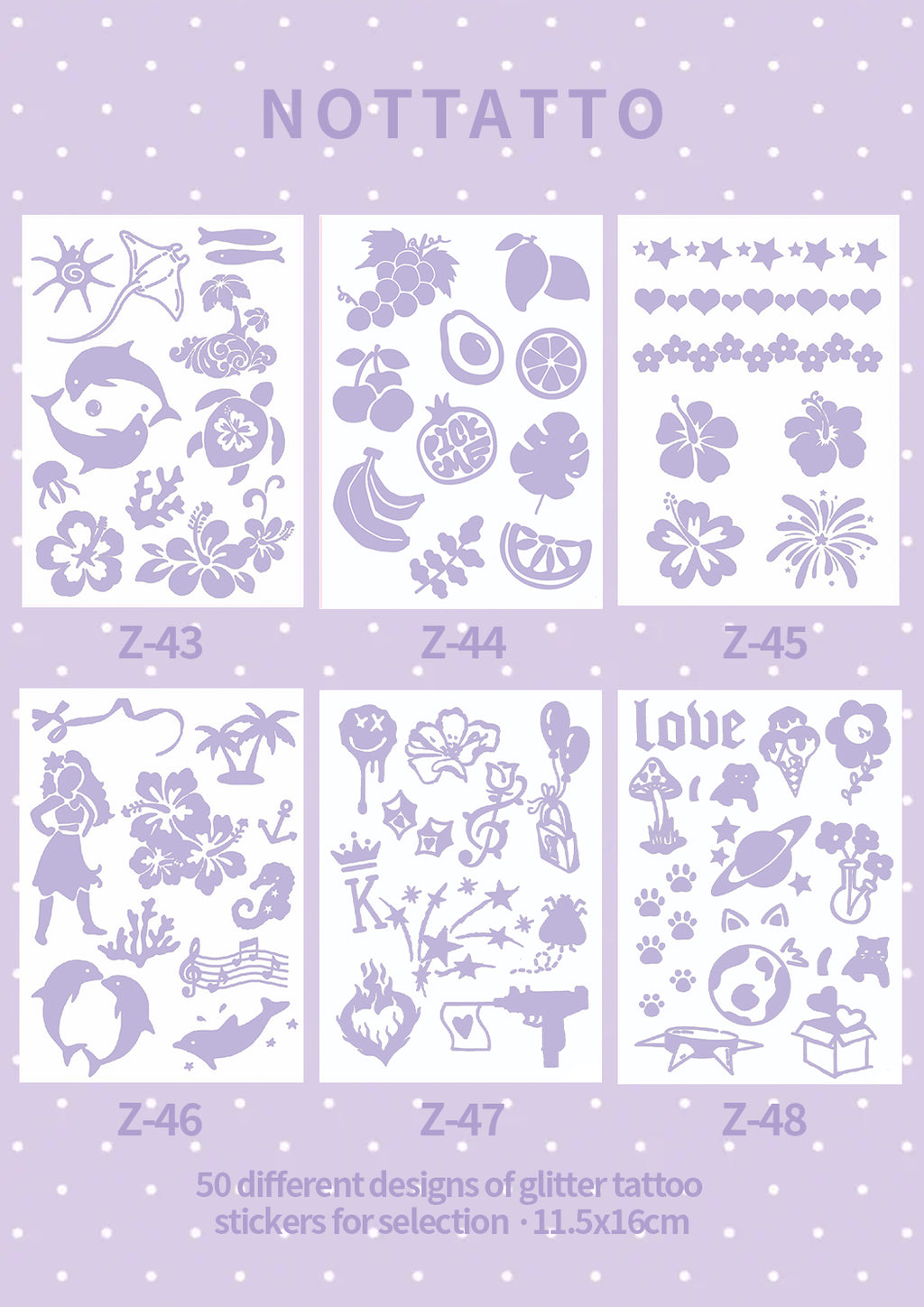 Self-Choice DIY Glitter Tattoos Temporary Tattoo Stickers