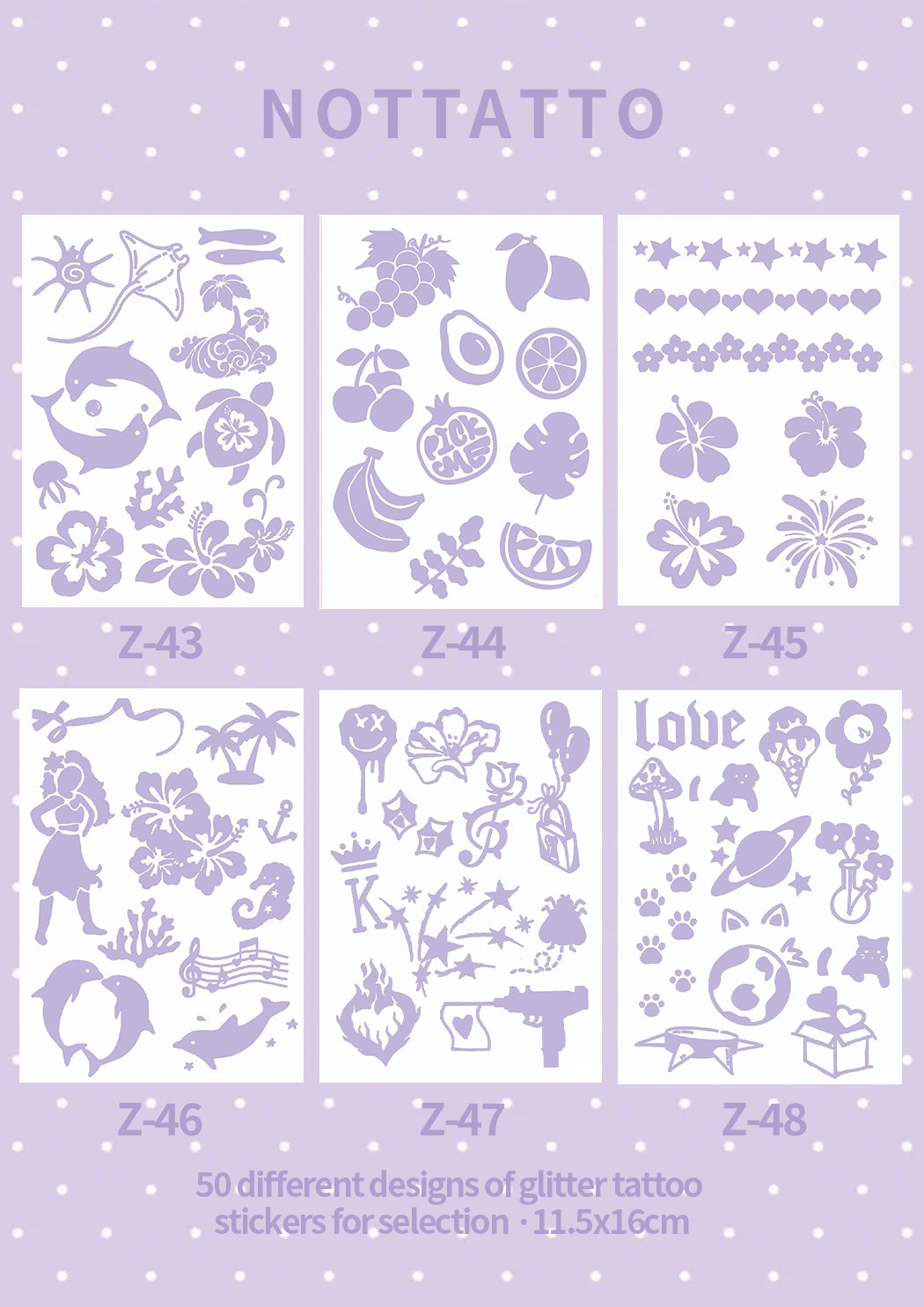 Self-Choice DIY Glitter Tattoos Temporary Tattoo Stickers